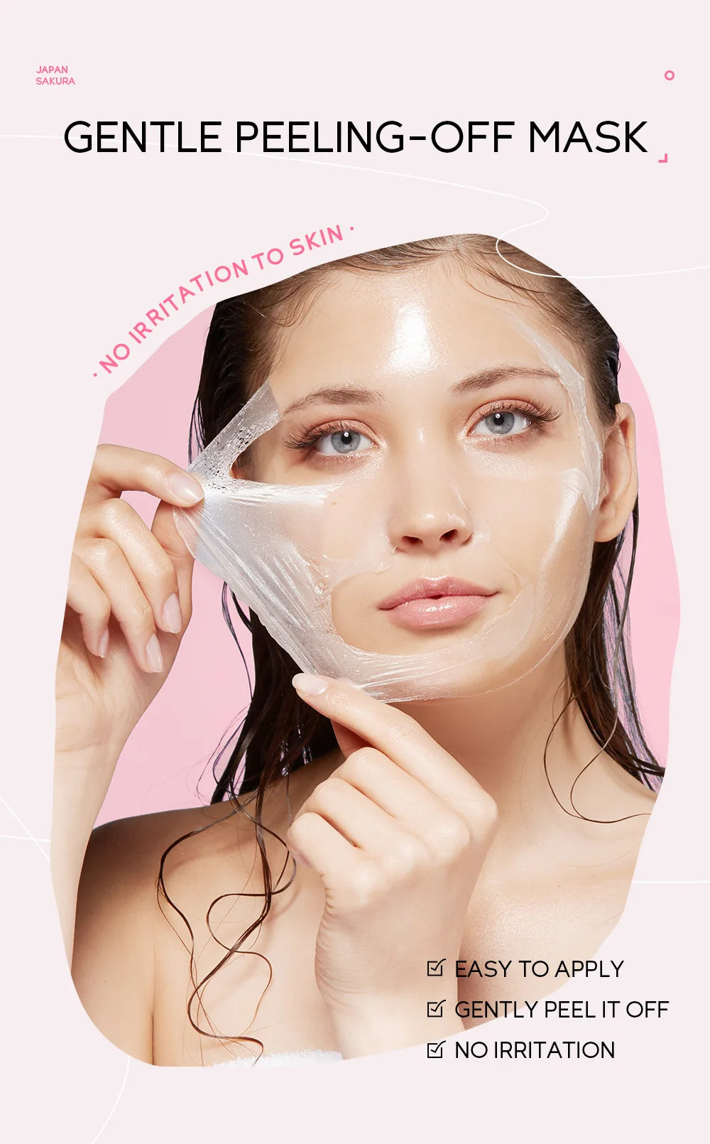 LAIKOU 24K Gold Sakura Peeling Gesichtsmaske Anti Falten  Mitesser Entfernung Gesichts Abreißmaske Hautpflegeprodukte