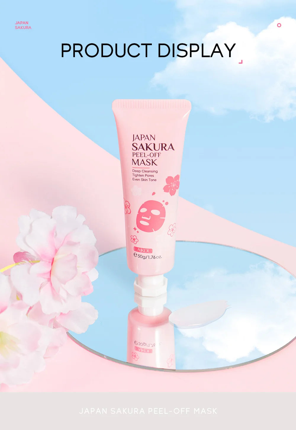 LAIKOU 24K Gold Sakura Peeling Gesichtsmaske Anti Falten  Mitesser Entfernung Gesichts Abreißmaske Hautpflegeprodukte