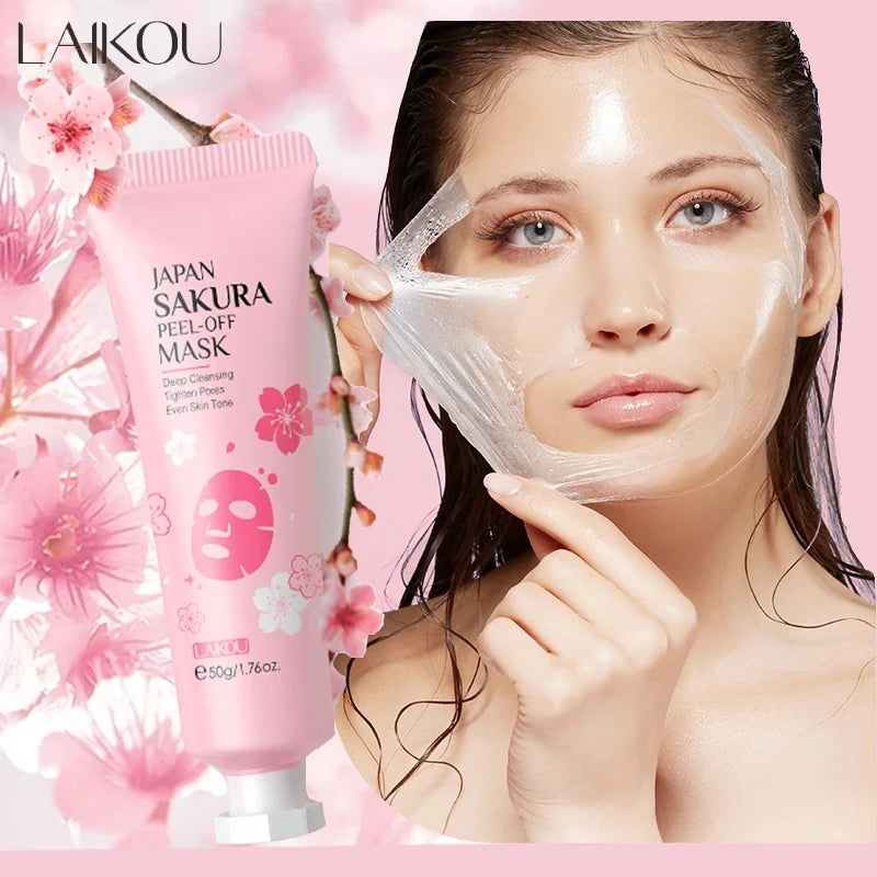 LAIKOU 24K Gold Sakura Peeling Gesichtsmaske Anti Falten  Mitesser Entfernung Gesichts Abreißmaske Hautpflegeprodukte