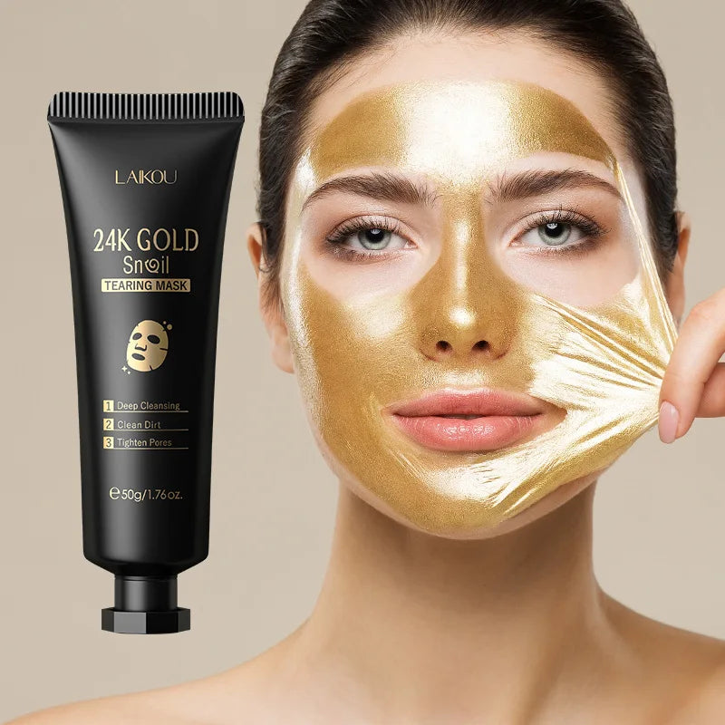 LAIKOU 24K Gold Sakura Peeling Gesichtsmaske Anti Falten  Mitesser Entfernung Gesichts Abreißmaske Hautpflegeprodukte
