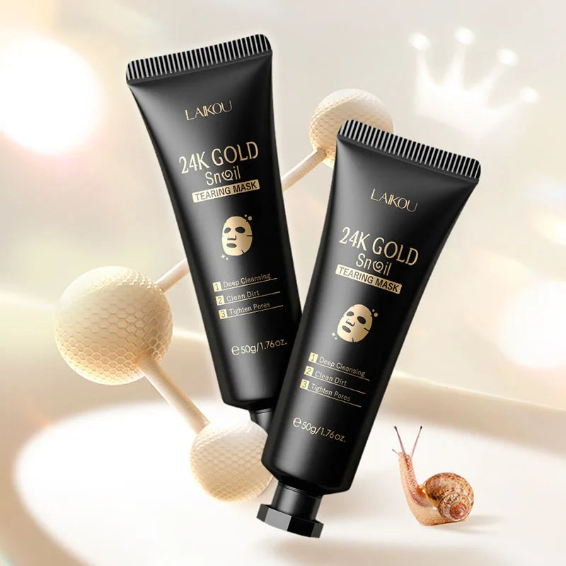 LAIKOU 24K Gold Sakura Peeling Gesichtsmaske Anti Falten  Mitesser Entfernung Gesichts Abreißmaske Hautpflegeprodukte