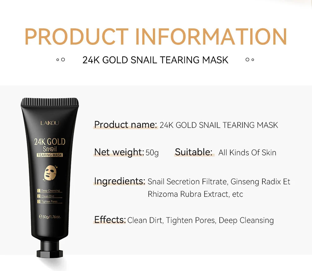 LAIKOU 24K Gold Sakura Peeling Gesichtsmaske Anti Falten  Mitesser Entfernung Gesichts Abreißmaske Hautpflegeprodukte