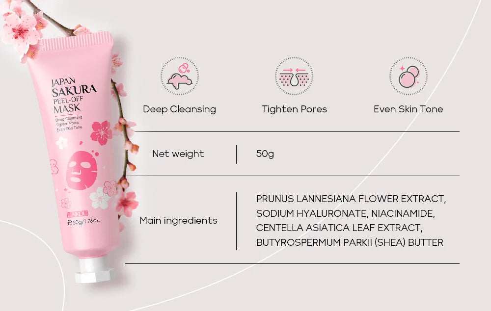 LAIKOU 24K Gold Sakura Peeling Gesichtsmaske Anti Falten  Mitesser Entfernung Gesichts Abreißmaske Hautpflegeprodukte
