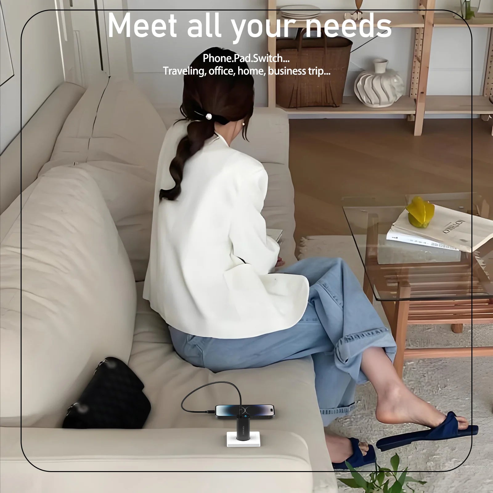 Fast Smart Charger 45W USB C Charger mit 2 Ports, für Apple & Android